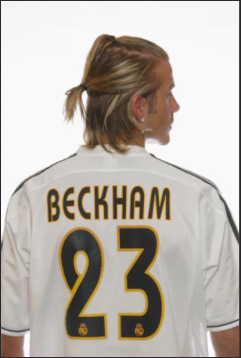 贝克汉姆身穿23号球衣