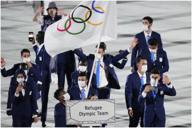 2020东京奥运开幕式上的难民代表团入场