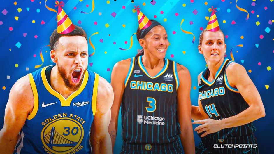 勇士队球星斯蒂芬·库里对坎迪斯·帕克（Candace Parker）的反应，芝加哥天空队（Chicago Sky）在WNBA总决赛中获胜