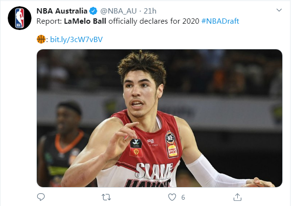 号称最具天赋的三球宣布参加2020NBA选秀